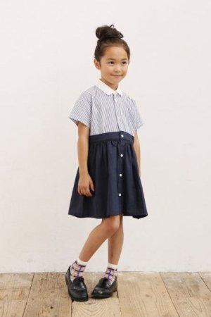 画像1: 【SALE!!30%OFF!!】 ARCH&LINE(アーチ＆ライン) 切替シャツワンピース 115cm