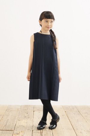 画像1: 【SALE!!30%OFF!!】 ARCH&LINE(アーチ＆ライン) プリーツ加工ワンピース（ネイビー） 125cm