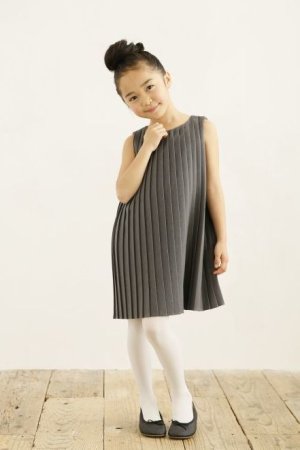 画像1: 【SALE!!30%OFF!!】 ARCH&LINE(アーチ＆ライン) プリーツ加工ワンピース（春夏）（グレー） 125cm