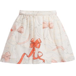 画像1: 【SALE!!30％オフ!!】Hucklebones(ハックルボーンズ) Printed Silk Gathered Skirt プリントシルクギャザースカート（リボンプリント） 4歳104cm