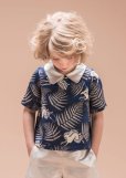 画像1: 【SALE!!30％オフ!!】Hucklebones(ハックルボーンズ)<br>Printed Satin Blouseプリントサテンブラス(ブルーラビット)<br>8歳128cm (1)