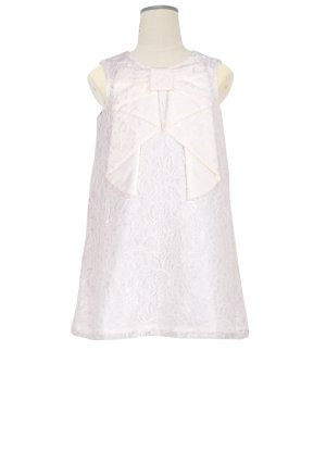 画像2: 【SALE!!】Hucklebones(ハックルボーンズ) Lace Origami Bow Dress　ホワイトレースドレス 3歳98cm