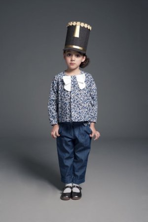 画像1: 【SALE!!30％オフ!!】Hucklebones(ハックルボーンズ) Bow Tie Blouseボウタイブラス(リバティプリント　エリザズEliza's) 6歳116cm