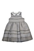 画像5: 【SALE!!30％オフ!!】Hucklebones(ハックルボーンズ) Pleated Bodice Dressシアーグレイストライプドレス 8歳10歳