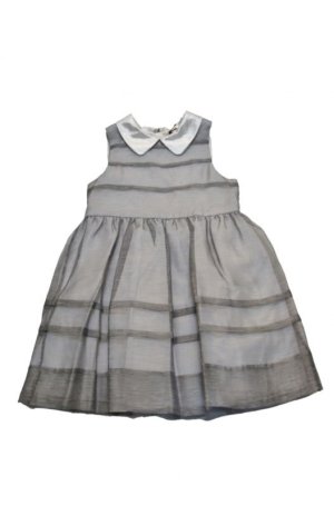 画像5: 【SALE!!30％オフ!!】Hucklebones(ハックルボーンズ) Pleated Bodice Dressシアーグレイストライプドレス 8歳10歳