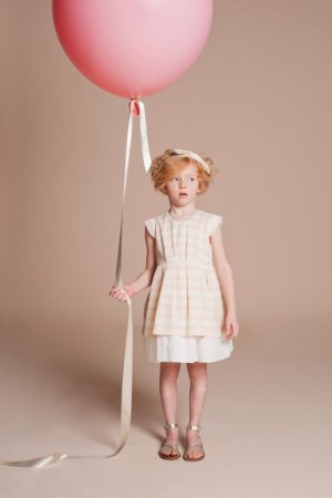 画像1: 【SALE!!30％オフ!!】Hucklebones(ハックルボーンズ) Candy StripeTiered Bodice Dressキャンディーピンクドレス 6歳116cm