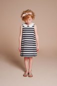 画像3: 【SALE!!30％オフ!!】Hucklebones(ハックルボーンズ) Candy Stripe Shift Dress ストライプシフトドレス(ピンク)<br>4歳6歳 (3)