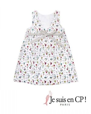 画像1: 【SALE!!30％OFF!!】 Je suis en CP!(ジュスィザンセーペー) Lucile Dressルシルドレス(オリジナルプリント) 2歳6歳