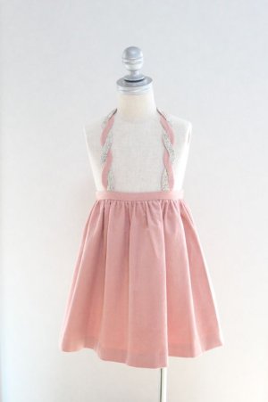 画像2: 【SALE!!30％OFF!!】 Je suis en CP!(ジュスィザンセーペー) TwistDressサスペンダー付きスカート(ピンクコーデュローイ) 18か月2歳