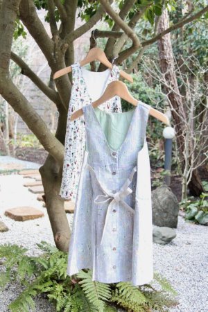 画像7: 【SALE!!30%OFF!!】 Je suis en CP!(ジュスィザンセーペー) Lucile Dressルシルドレス(リバティプリント スプリング・シルエット Spring Silhouette) 8歳122-128cm
