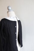 画像3: 2歳3歳<br>【SALE!!30％OFF!!】<br>Je suis en CP!(ジュスィザンセーペー)<br>Plastron shirtボーイズバックボタンシャツ(ブラック裏毛) (3)