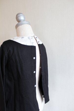 画像3: 2歳3歳 【SALE!!30％OFF!!】 Je suis en CP!(ジュスィザンセーペー) Plastron shirtボーイズバックボタンシャツ(ブラック裏毛)