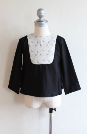 画像2: 2歳3歳 【SALE!!30％OFF!!】 Je suis en CP!(ジュスィザンセーペー) Plastron shirtボーイズバックボタンシャツ(ブラック裏毛)