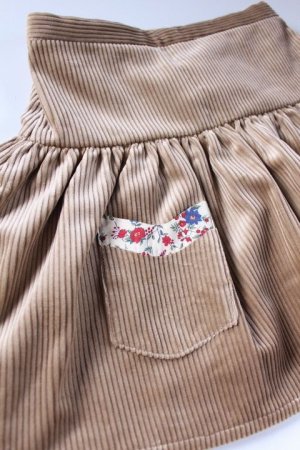 画像2: 【SALE!!30％OFF!!】 Je suis en CP!(ジュスィザンセーペー) PocketSkirtポケットスカート(ハニーコーデュローイ) 12か月