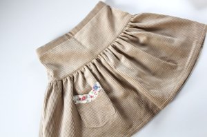 画像3: 【SALE!!30％OFF!!】 Je suis en CP!(ジュスィザンセーペー) PocketSkirtポケットスカート(ハニーコーデュローイ) 12か月