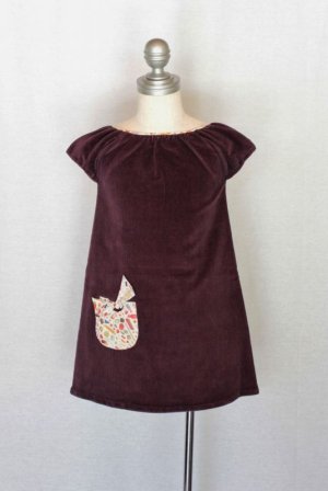 画像3: 【SALE!!30％OFF!!】 Je suis en CP!(ジュスィザンセーペー) Drop Dressドロップドレス(ブラウン×リバティプリント) 2歳6歳