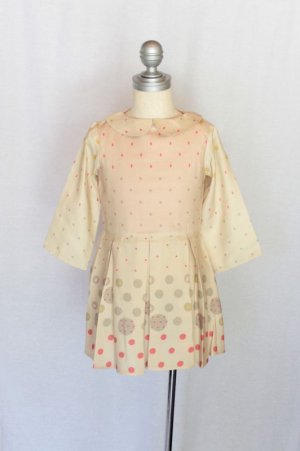 画像2: 【SALE!!30％OFF!!】 Je suis en CP!(ジュスィザンセーペー) Marguerite Dress七分袖ワンピース(ベージュ水玉) 2歳82-86cm