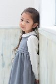 画像2: 【JiJiオリジナル】<br>フォーマルタックジャンパースカート(グレー)<br>2歳〜8歳 (2)