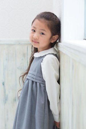 画像2: 【JiJiオリジナル】 フォーマルタックジャンパースカート(グレー) 2歳〜8歳