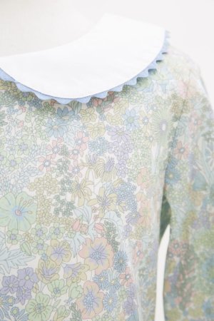 画像4: 【JiJiオリジナル】 リバティプリント ワイドカラー長袖ワンピース (Margret Annieマーガレット・アニー) 2歳-8歳