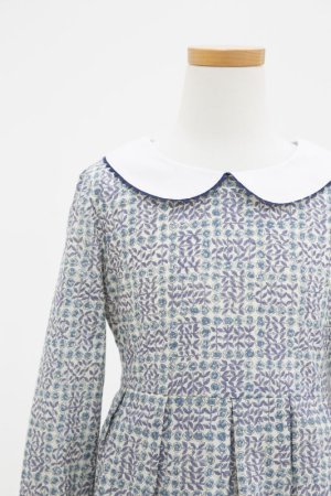 画像4: 【JiJiオリジナル】 リバティプリント ワイドカラー長袖ワンピース (Sleeping Roseスリーピング・ローズ) 2歳-8歳