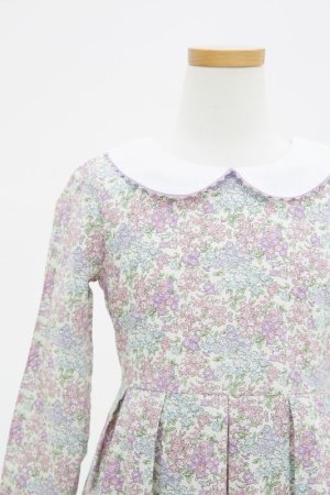 画像3: 【JiJiオリジナル】 リバティプリント ワイドカラー長袖ワンピース (Tomトム) 2歳-8歳