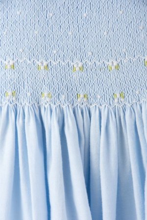 画像4: Kidiwi(キディウィ) 長袖スモッキングワンピース(ペールブルー)3歳4歳6歳