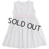 Malvi&Co.(マルヴィ) サッカー素材レッドスモッキングワンピース（ネイビー） 5歳110cm