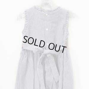 画像4: Malvi&Co.(マルヴィ) サッカー素材レッドスモッキングワンピース（ネイビー） 5歳110cm