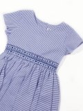 Malvi&Co.(マルヴィ) サッカー素材半袖スモッキングワンピース（ブルー） 6歳116cm