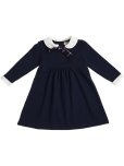 画像1: Malvi&Co.(マルヴィ)<br>つけ襟ジャージ素材ワンピース(ネイビー)<br>4歳5歳 (1)