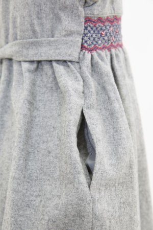 画像5: Malvi&Co.(マルヴィ) フランネル半袖スモッキングワンピース(グレー) 4歳6歳