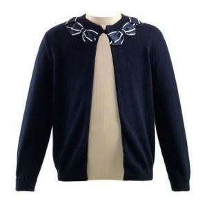 画像1: Rachel Riley(レイチェル・ライリー）Bow Neck Cardigan リボン付カーディガン 6歳114cm