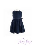 画像1: Rachel Riley(レイチェル・ライリー）Lace Pleated Dressレースプリーツドレス（ネイビー） 4歳102cm (1)