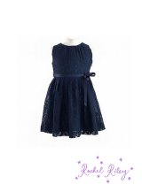 Rachel Riley(レイチェル・ライリー）Lace Pleated Dressレースプリーツドレス（ネイビー） 4歳102cm