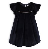 TroiZenfantS(トロワザンファン) MARIE blue dress ベロア素材ワンピース（ネイビー）8歳128cm