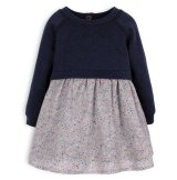 TroiZenfantS(トロワザンファン) FLORA dress フローラル切替ワンピース（ブルー）2歳86cm