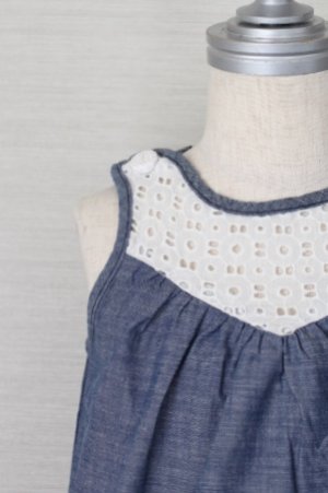 画像1: 【SALE!!30％OFF!!】 anthem of the ants(アンセムオブジアンツ） デニムサンドレスCapri lace sundress6歳120cm