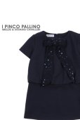 画像1: I PINCO PALLINO(イ・ピンコ・パリーノ)<br>リボン付きワンピース(ダークネイビー)<br>4歳107cm (1)