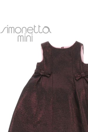 画像1: SIMONETTA MINI(シモネッタミニ) ラメ入りドレス(ボルドー) 2歳92cm