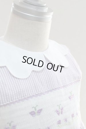 画像4: 【再々入荷!!】パープルの蝶々が遊ぶスモッキングワンピース 3歳95cm