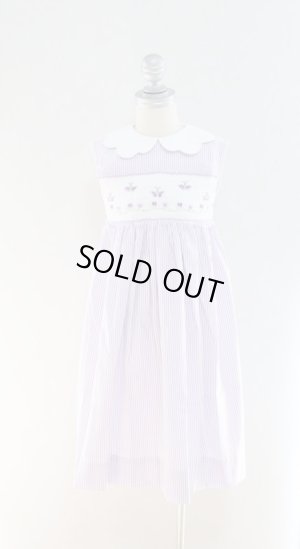 画像2: 【再々入荷!!】パープルの蝶々が遊ぶスモッキングワンピース 3歳95cm