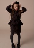 画像6: Soft Gallery(ソフトギャラリー)RHEAぺプラムワンピース(ブラック×ゴールドストライプ)6歳8歳