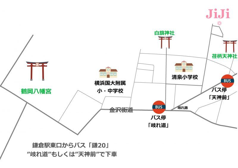 鎌倉,子供服,地図,清泉小学校