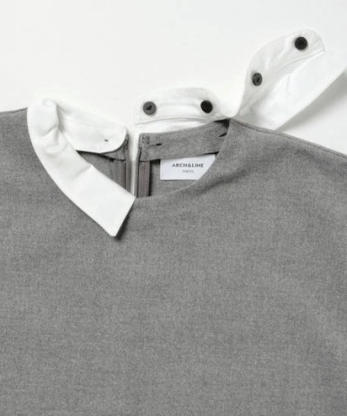 画像3: 【SALE!!30%OFF!!】 ARCH&LINE(アーチ&ライン) 付け襟Aラインワンピース(グレー) 135cm (3)