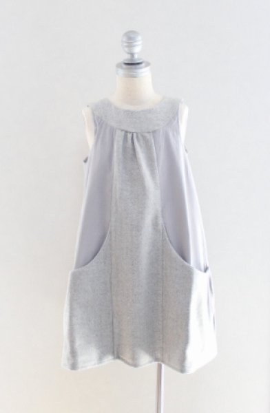 画像2: 【SALE!!30％OFF!!】 Eponime(エポニーム) ツイードコデュロイジャンパースカート(グレー)2歳90cm (2)