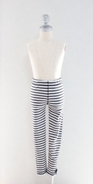 画像2: 【SALE!!30%OFF!!】 Eva&Oli(エヴァ&オリ) LiNAアンクルリボン付きレギンス(グレーボーダー)3歳95cm (2)