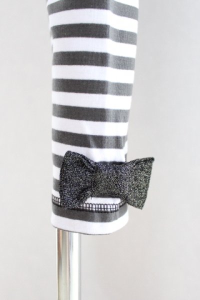 画像3: 【SALE!!30%OFF!!】 Eva&Oli(エヴァ&オリ) LiNAアンクルリボン付きレギンス(グレーボーダー)3歳95cm (3)