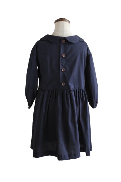 画像3: ハリトイト お花襟ワンピース(ダークネイビー)90-130cm (3)