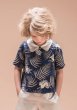 画像1: 【SALE!!30％オフ!!】Hucklebones(ハックルボーンズ) Printed Satin Blouseプリントサテンブラス(ブルーラビット)  3歳4歳 (1)